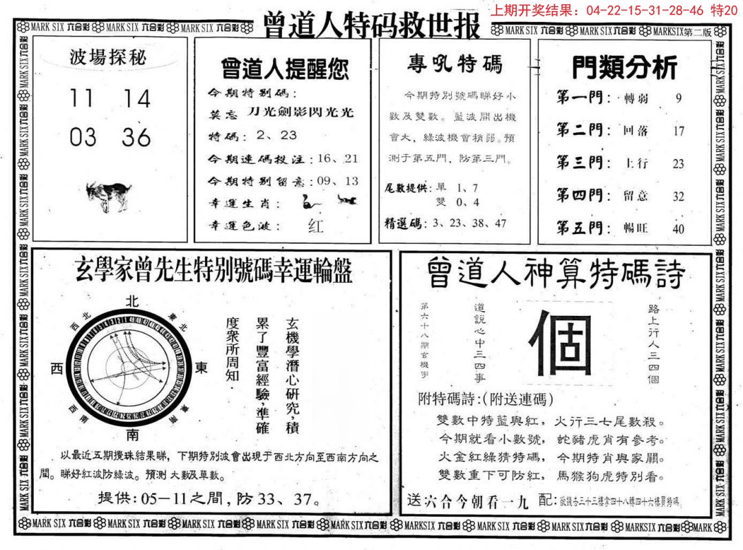 2024362期曾道人特码救世B
