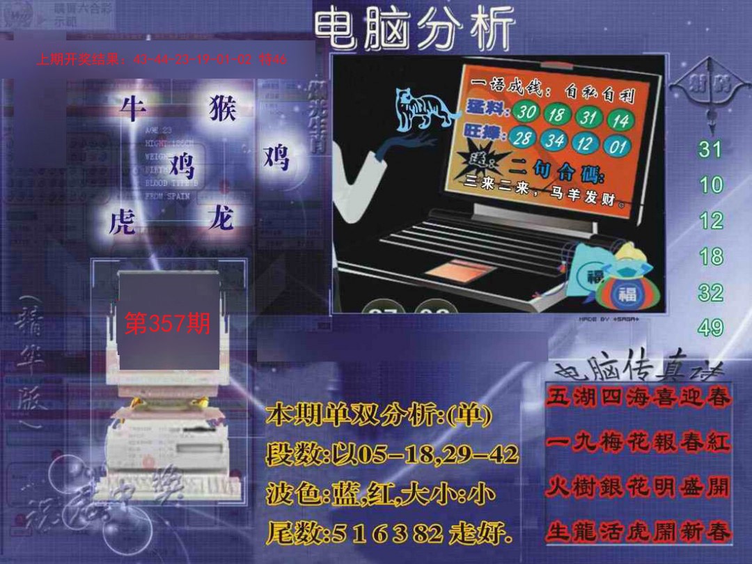 2024357期正版电脑分析贴士報
