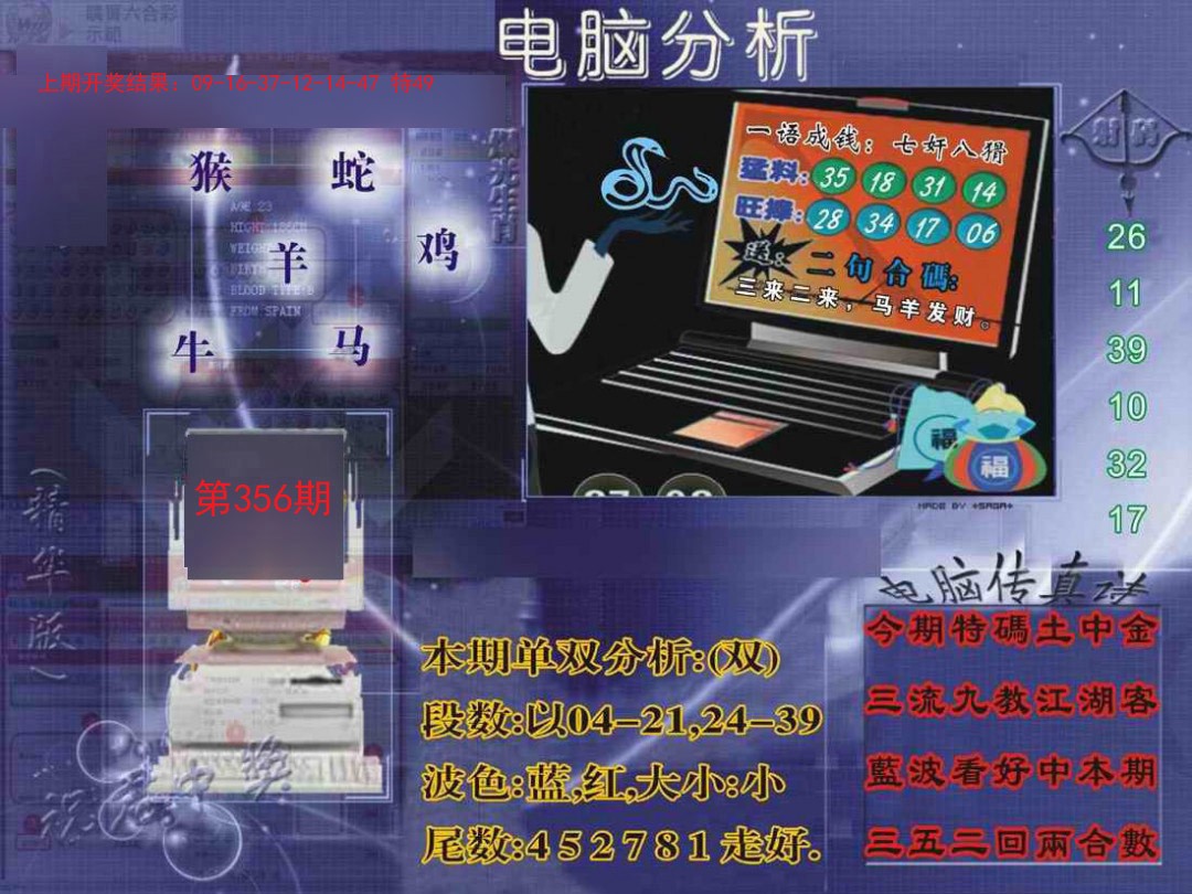 2024356期正版电脑分析贴士報