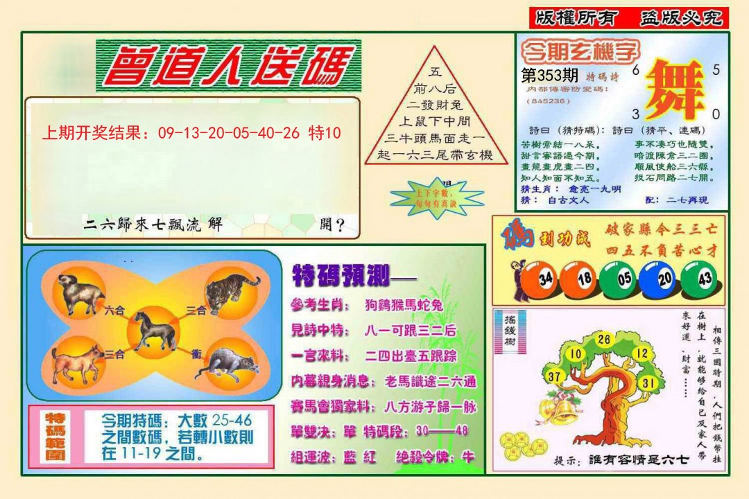 2024353期曾道人送特码