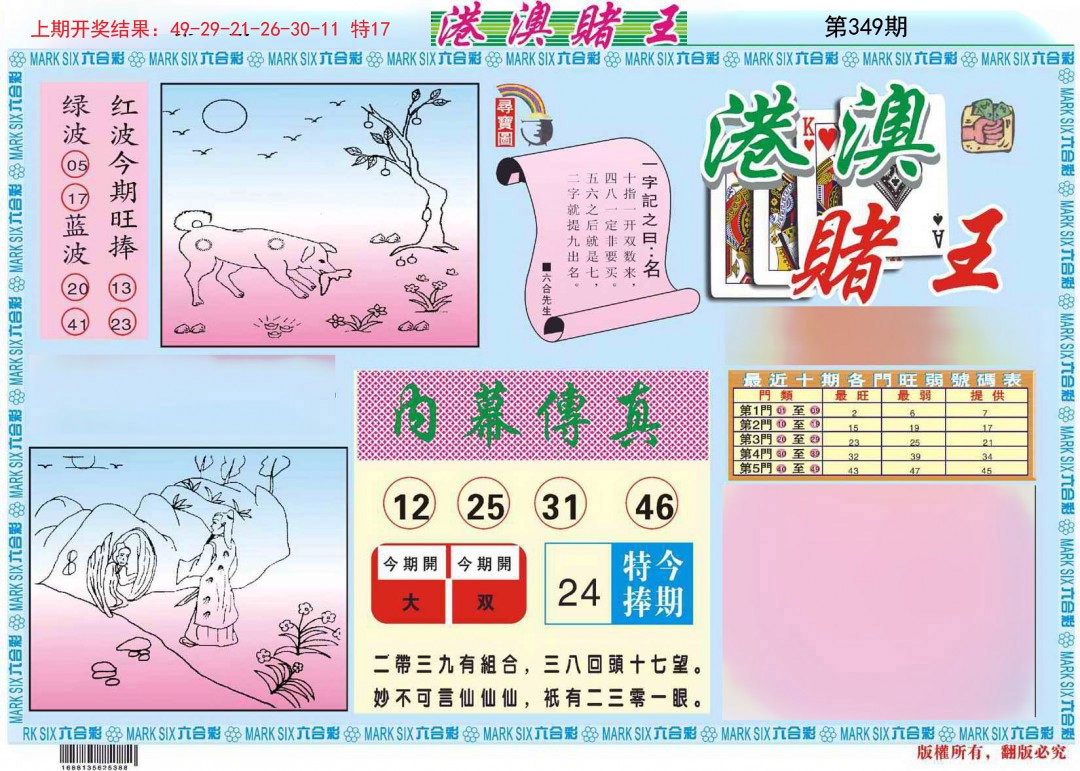 2024349期港澳赌王A