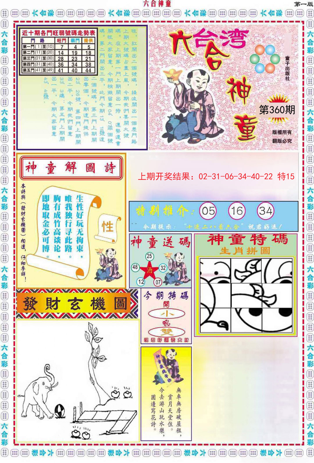 2024360期六合神童A