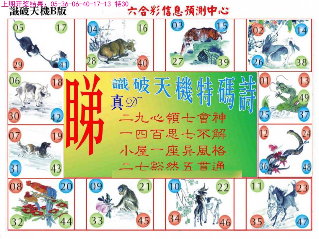 2024366期识破天机B版