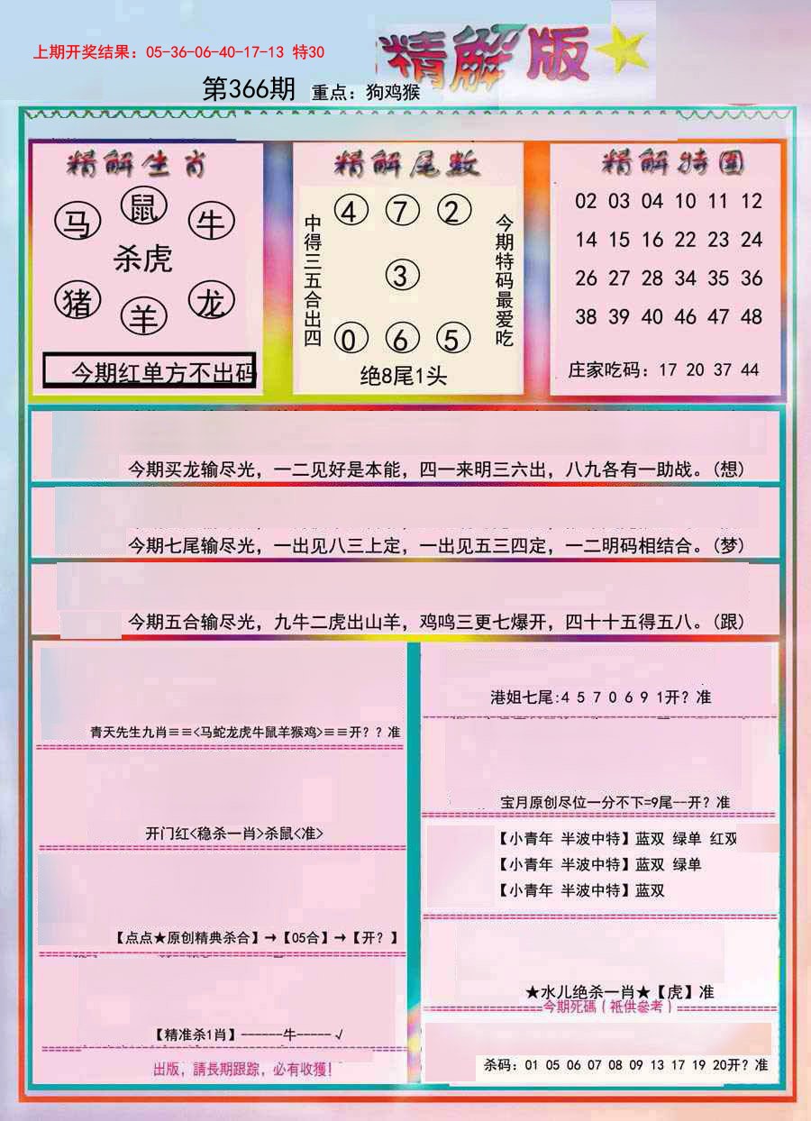 2024366期精解版