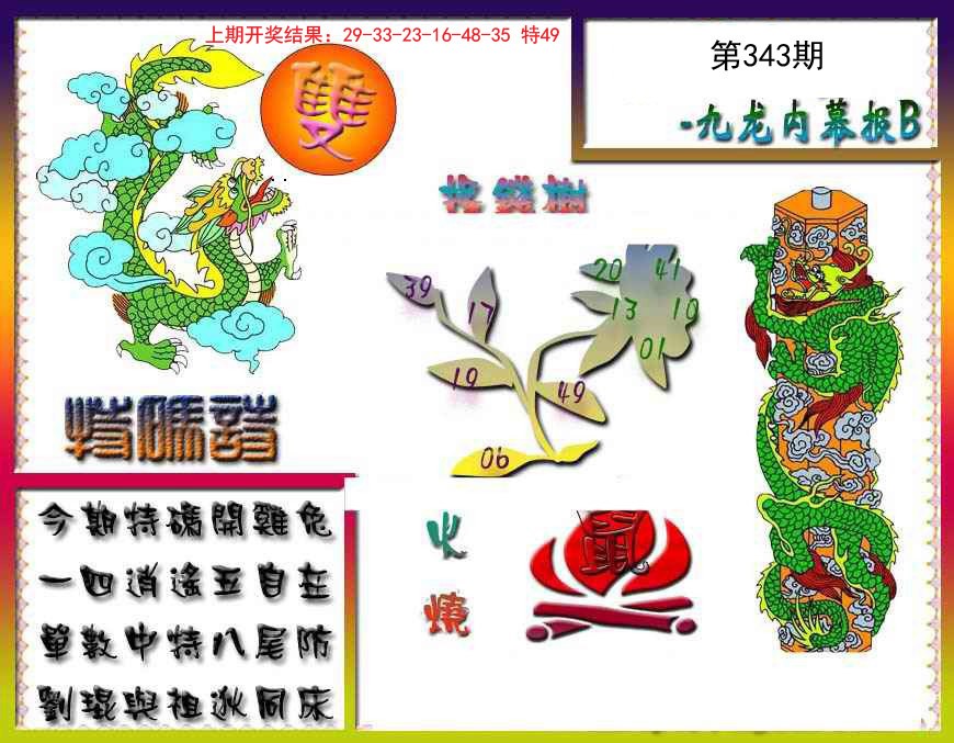 2024343期九龙内幕特肖图a