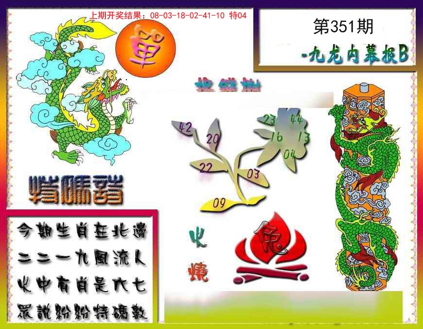 2024351期九龙内幕特肖图a
