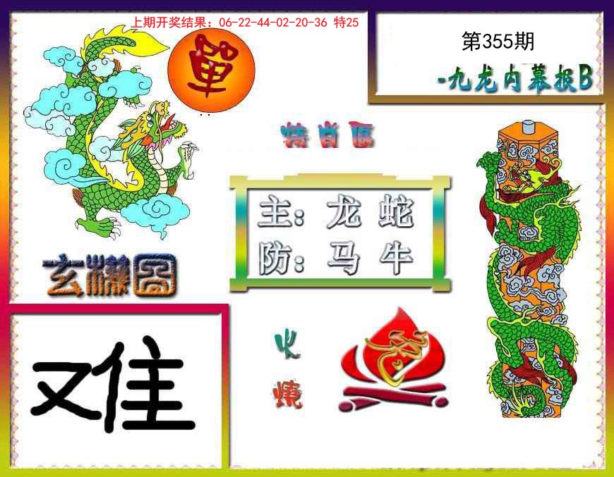 2024355期九龙内幕特肖图B