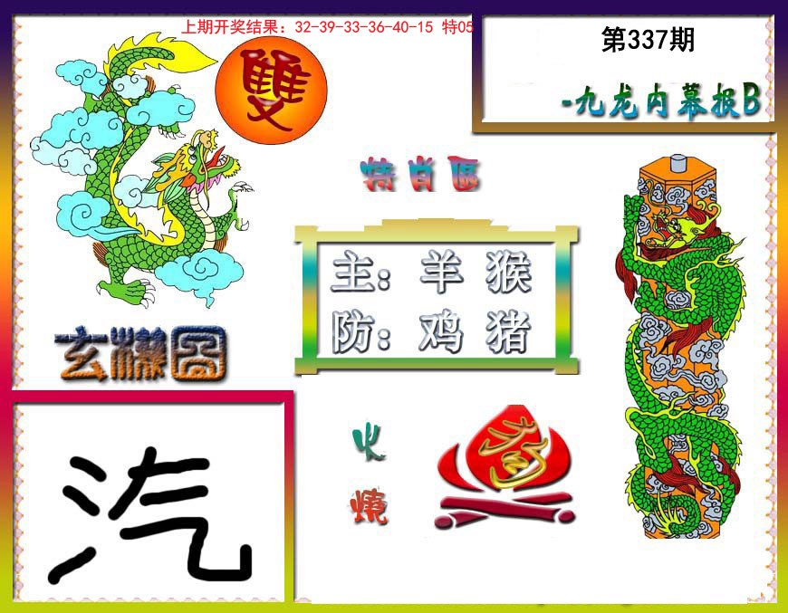 2024337期九龙内幕特肖图B