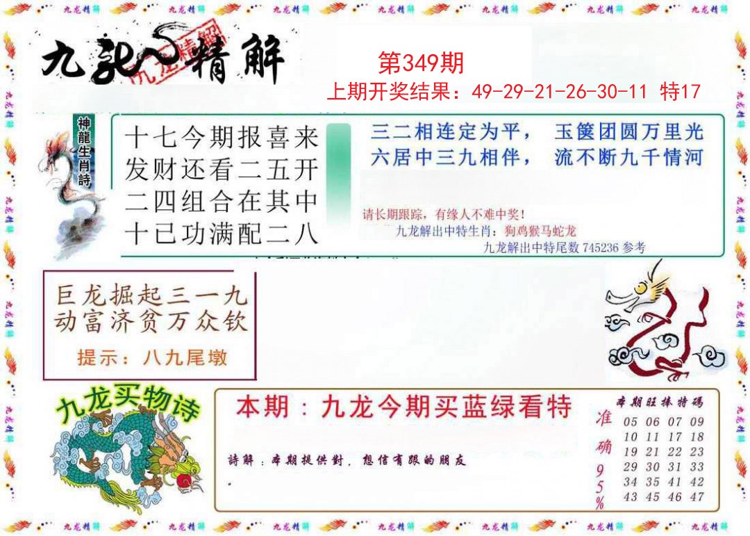 2024349期九龙精解