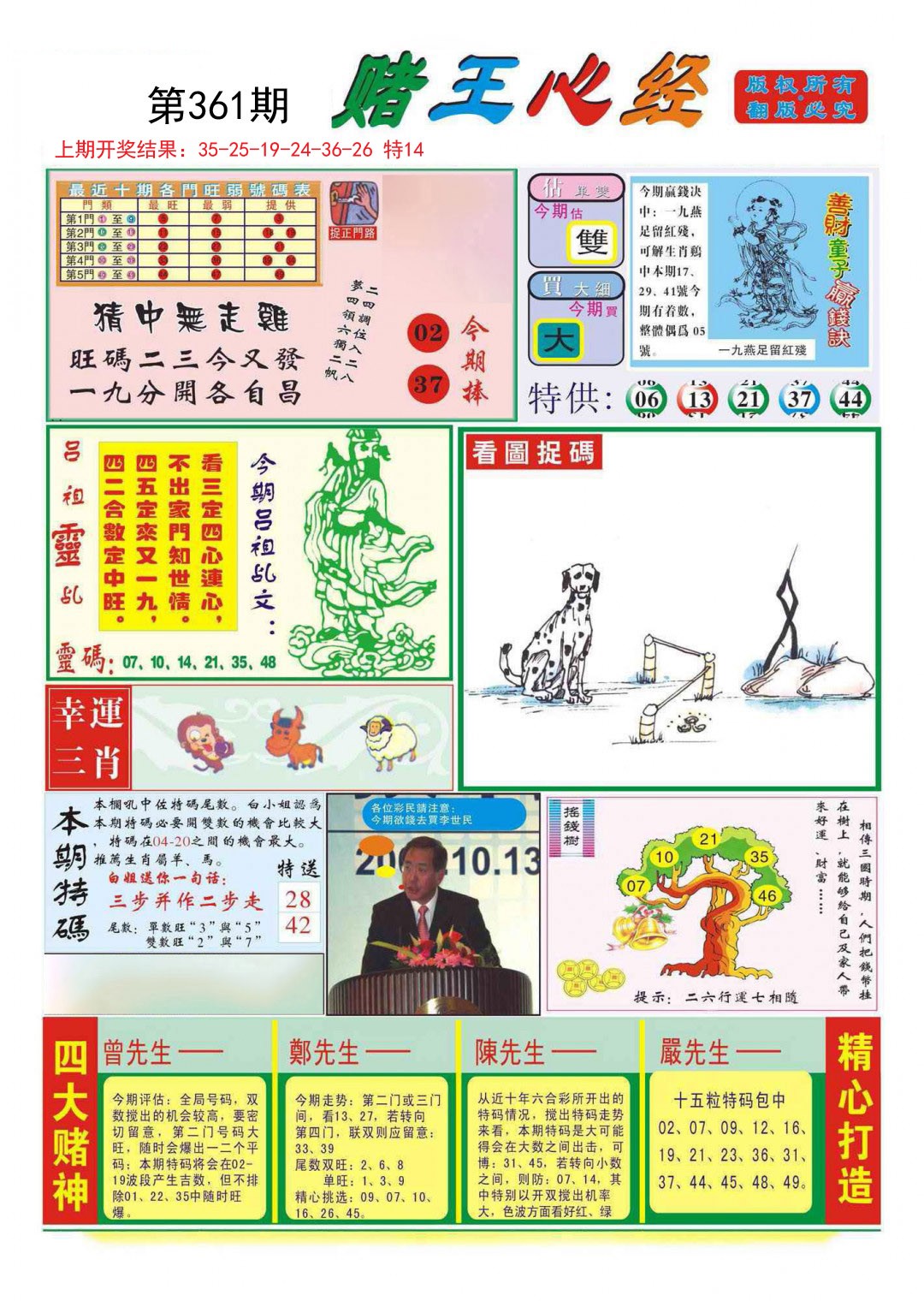 2024361期赌王心经