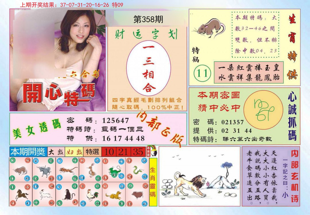 2024358期开心特码
