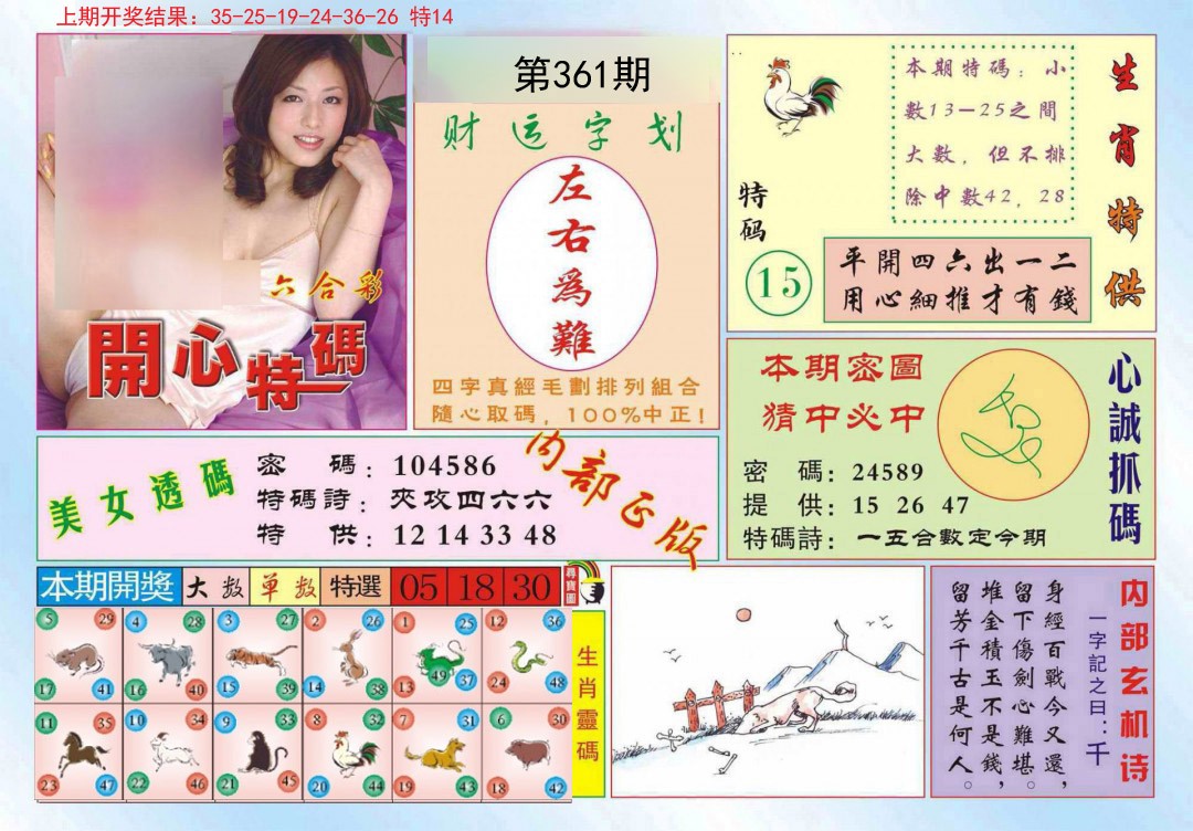2024361期开心特码