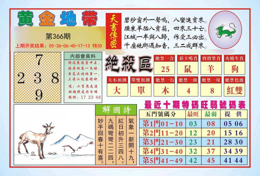 2024366期黄金地带