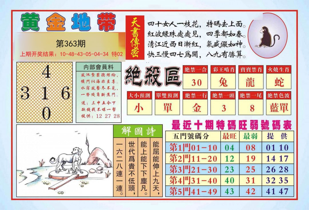 2024363期黄金地带