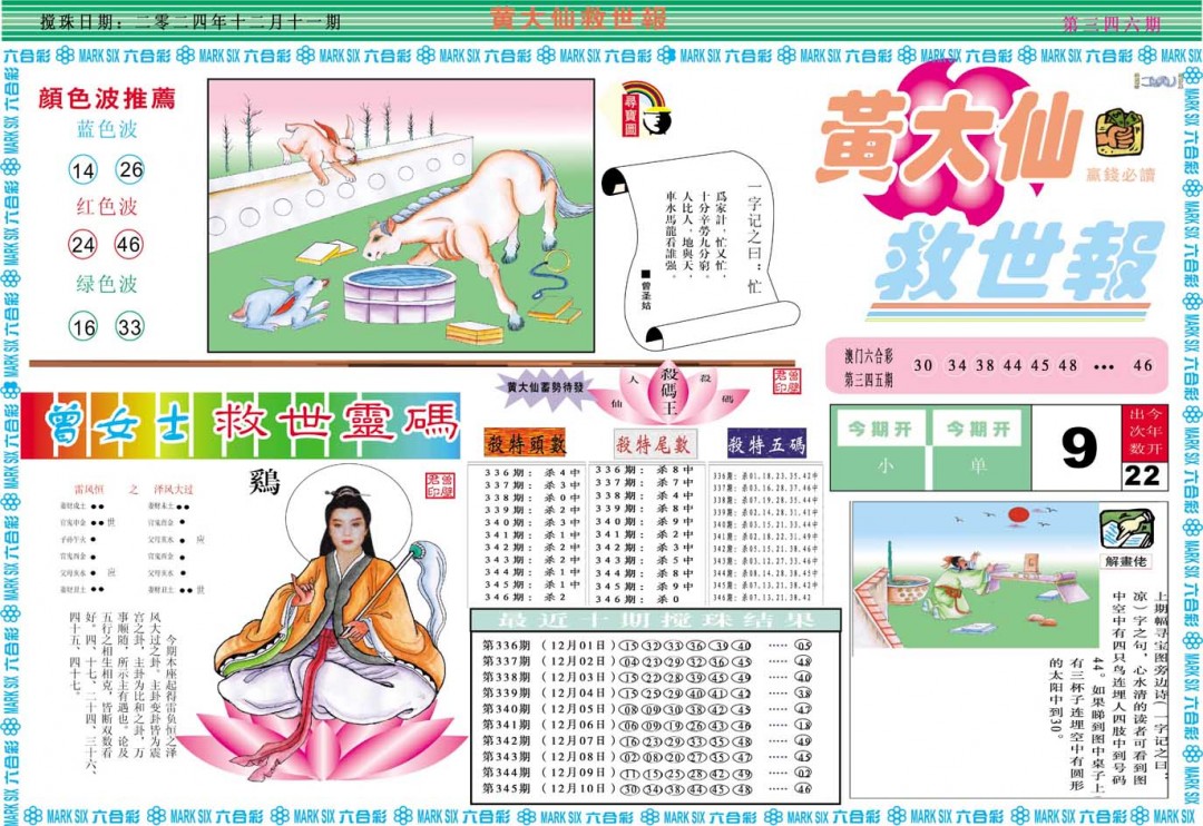 2024346期黄大仙救世A
