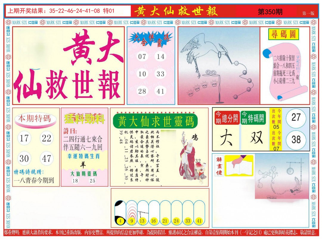 2024350期新黄大仙救世A