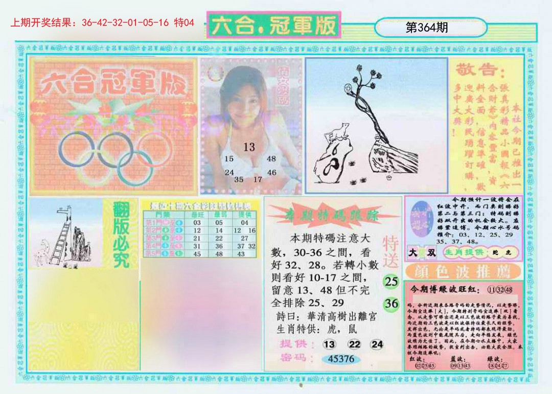 2024364期六合冠军版A