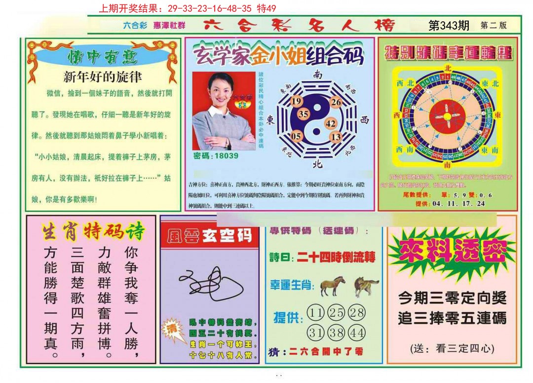 2024343期名人榜B