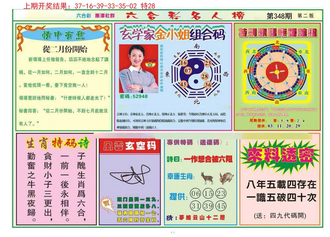 2024348期名人榜B