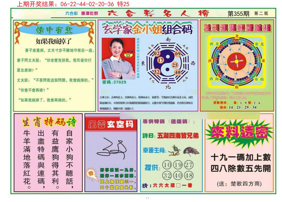 2024355期名人榜B