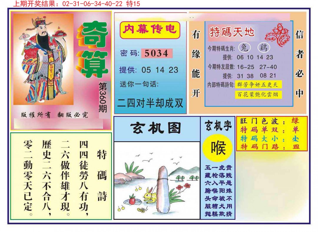 2024360期奇算