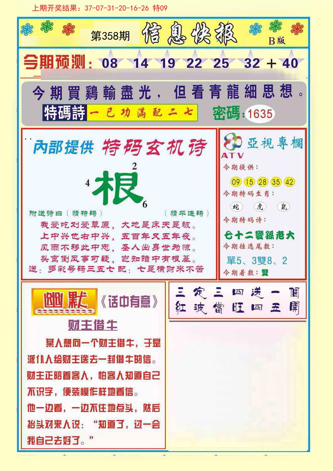 2024358期信息快报B