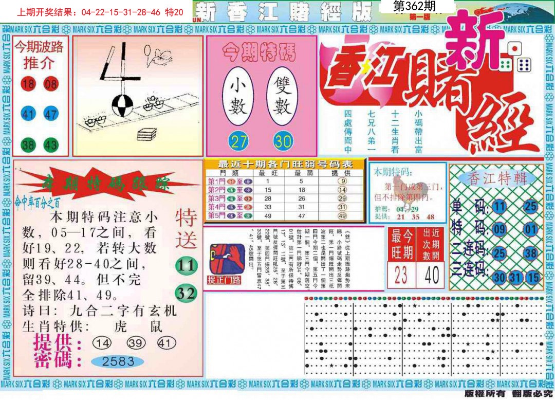 2024362期新香江赌经A