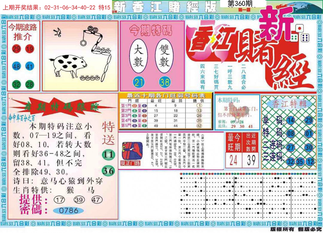 2024360期新香江赌经A