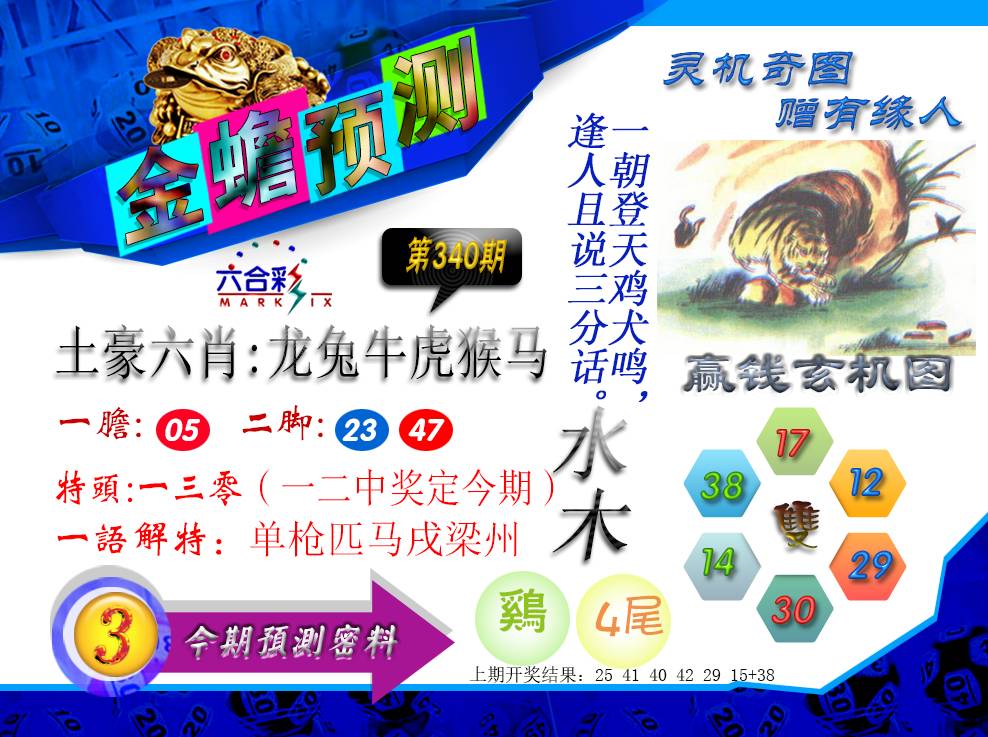 2024340期金蟾预测
