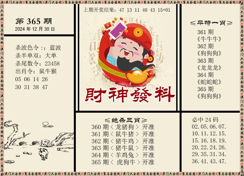 2024365期财神发料