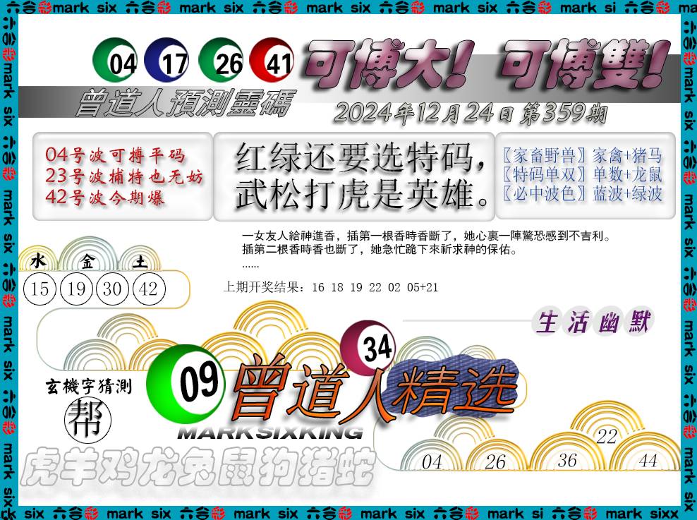 2024359期曾道人精选