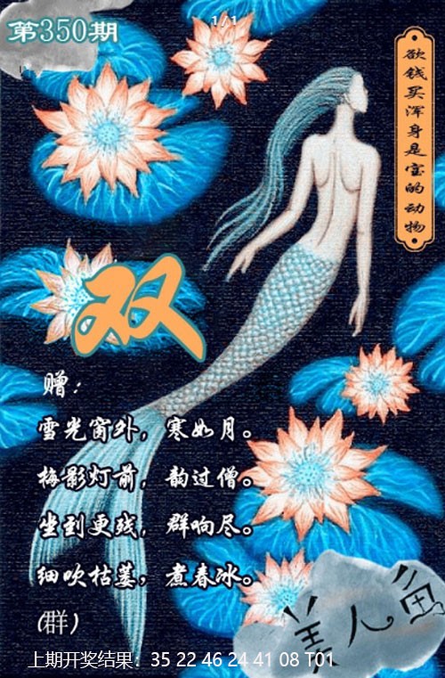 2024350期美人鱼单双中特图