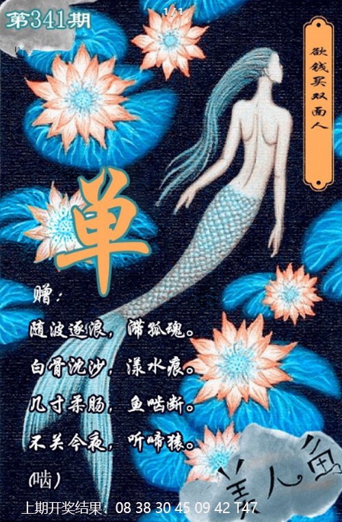 2024341期美人鱼单双中特图