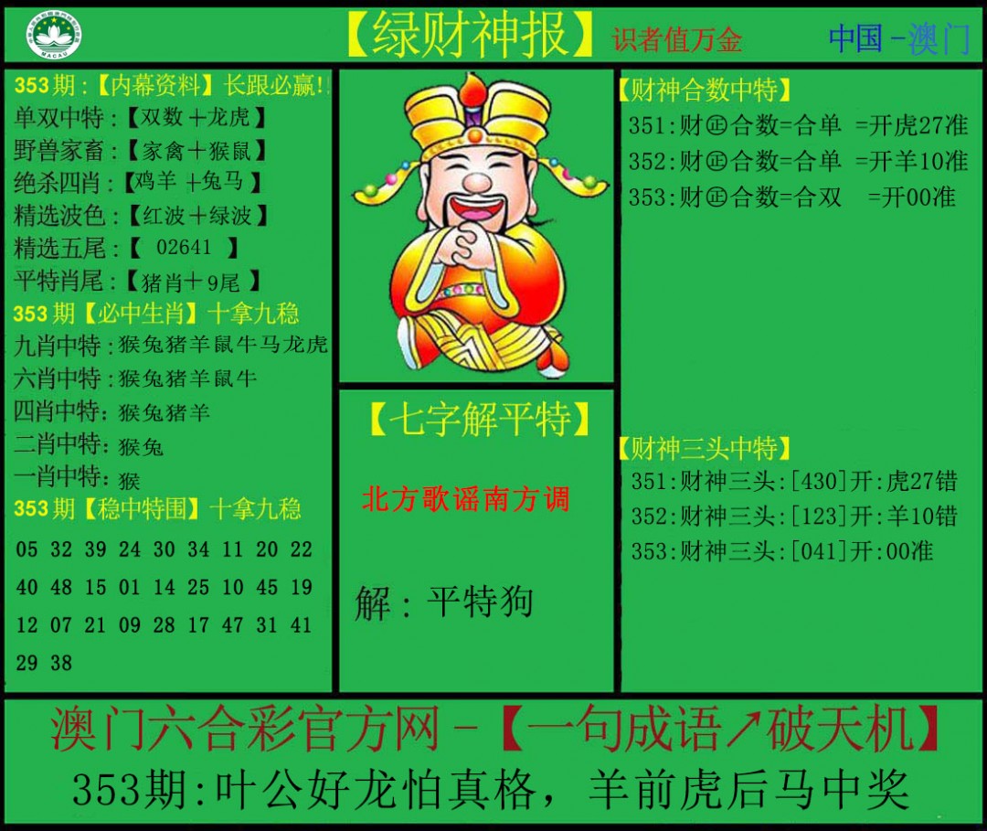 2024353期绿财神