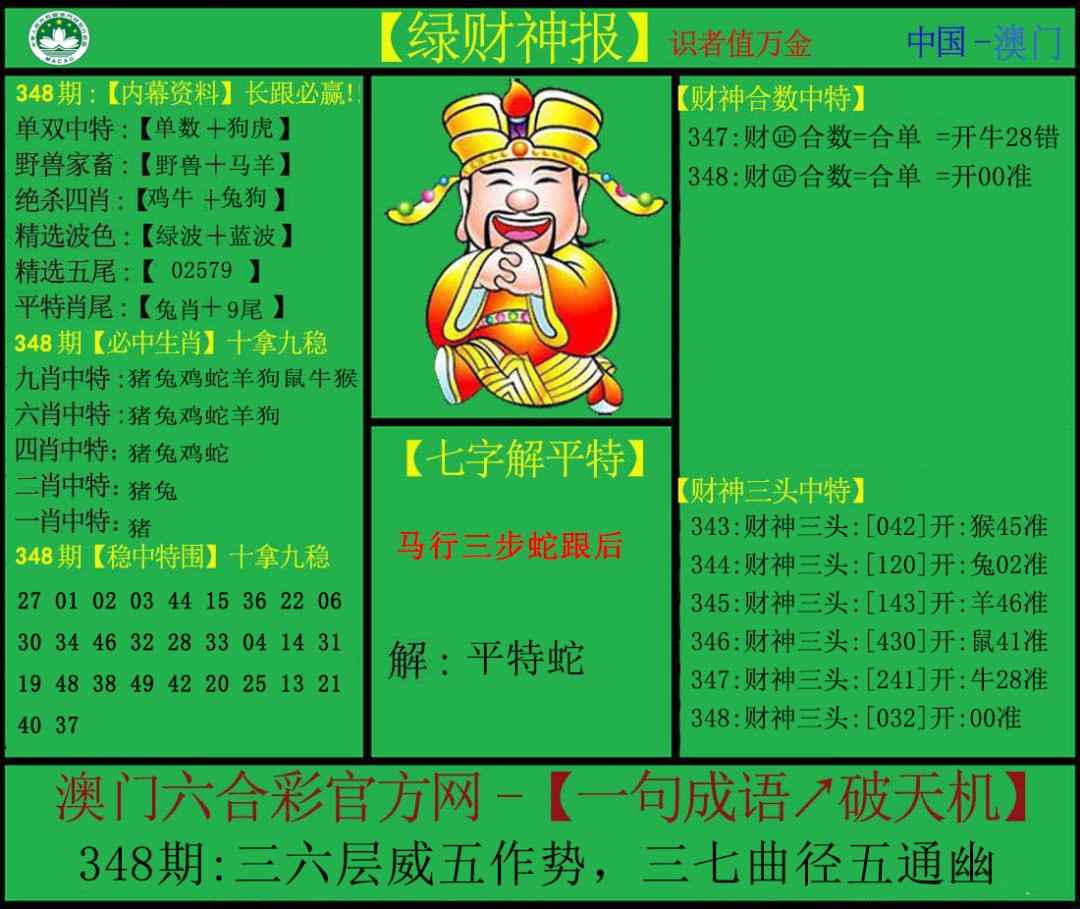 2024348期绿财神