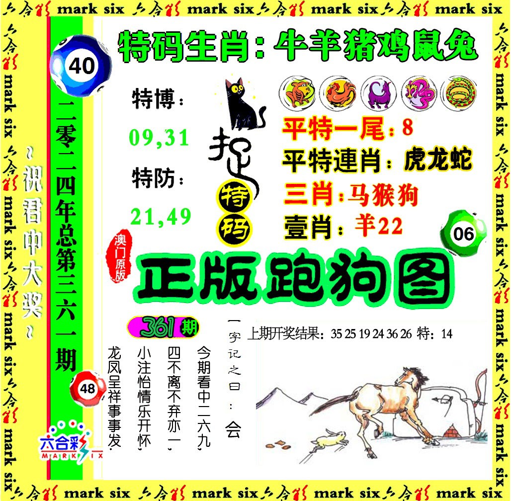 2024361期正版跑狗图