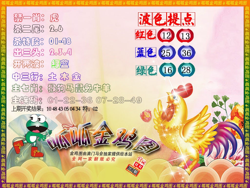 2024363期金鸡3