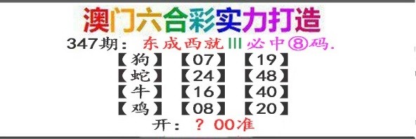 2024347期东成西就