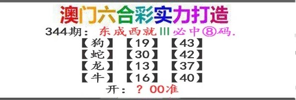 2024344期东成西就