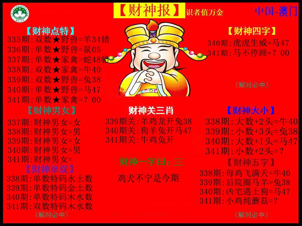 2024341期红财神