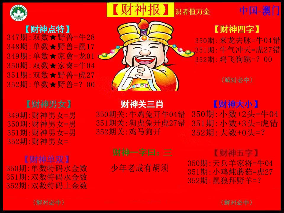 2024352期红财神