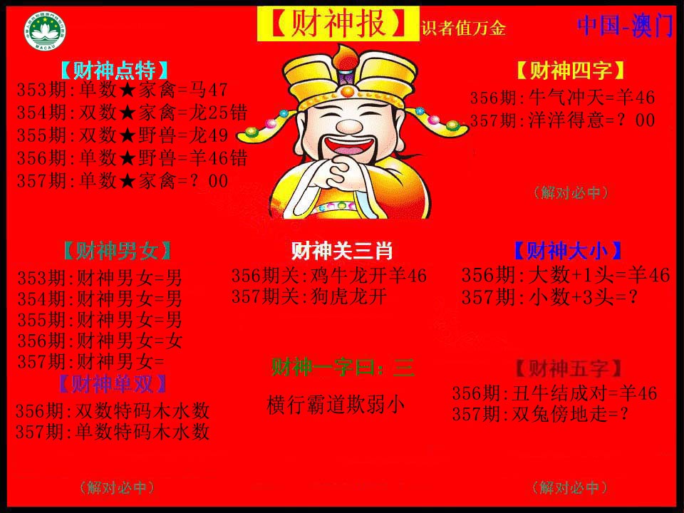 2024357期红财神