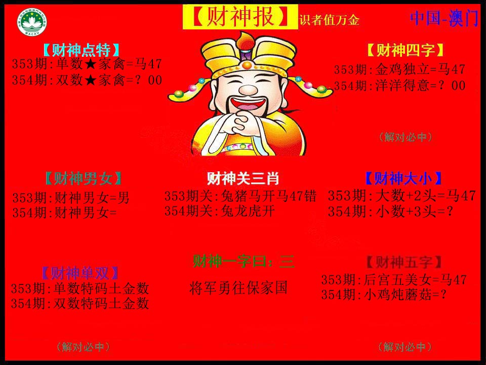 2024354期红财神