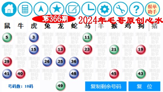 2024366期毛哥心水