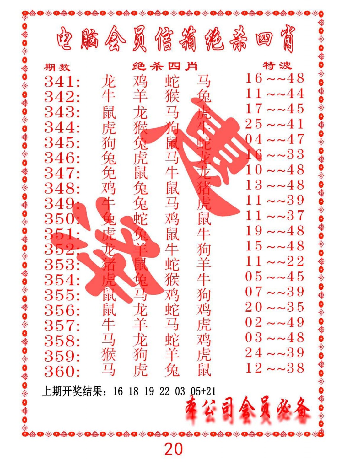2024359期电脑会员-绝杀四肖