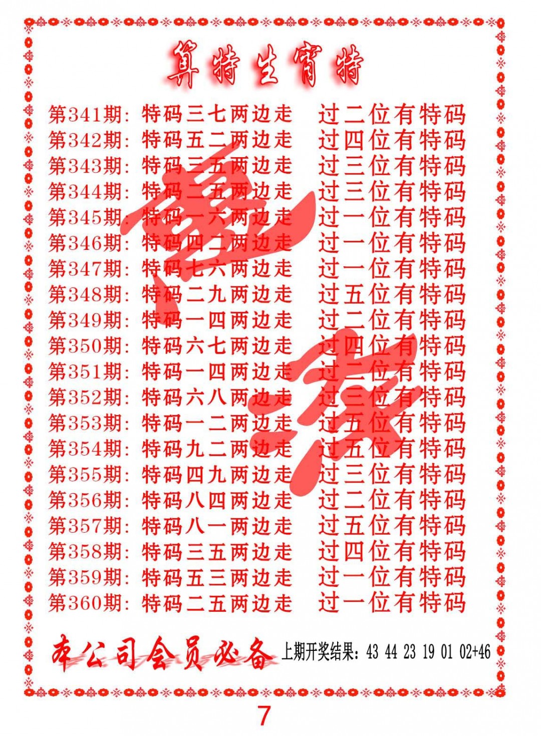 2024357期算特生肖诗