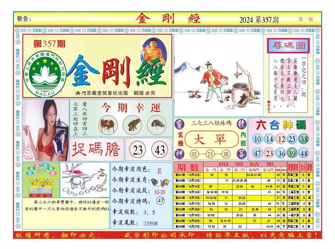 2024357期金刚经A