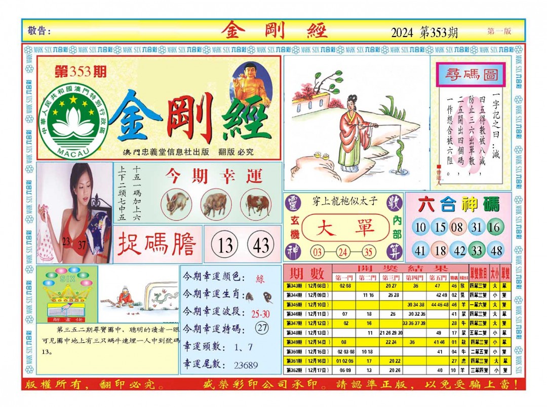 2024353期金刚经A