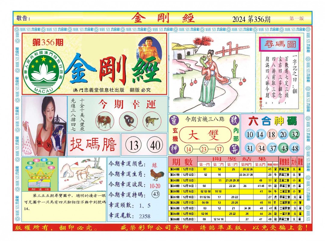 2024356期金刚经A