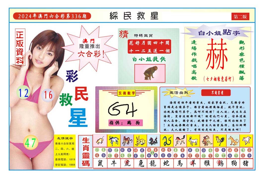 2024336期彩民救星B